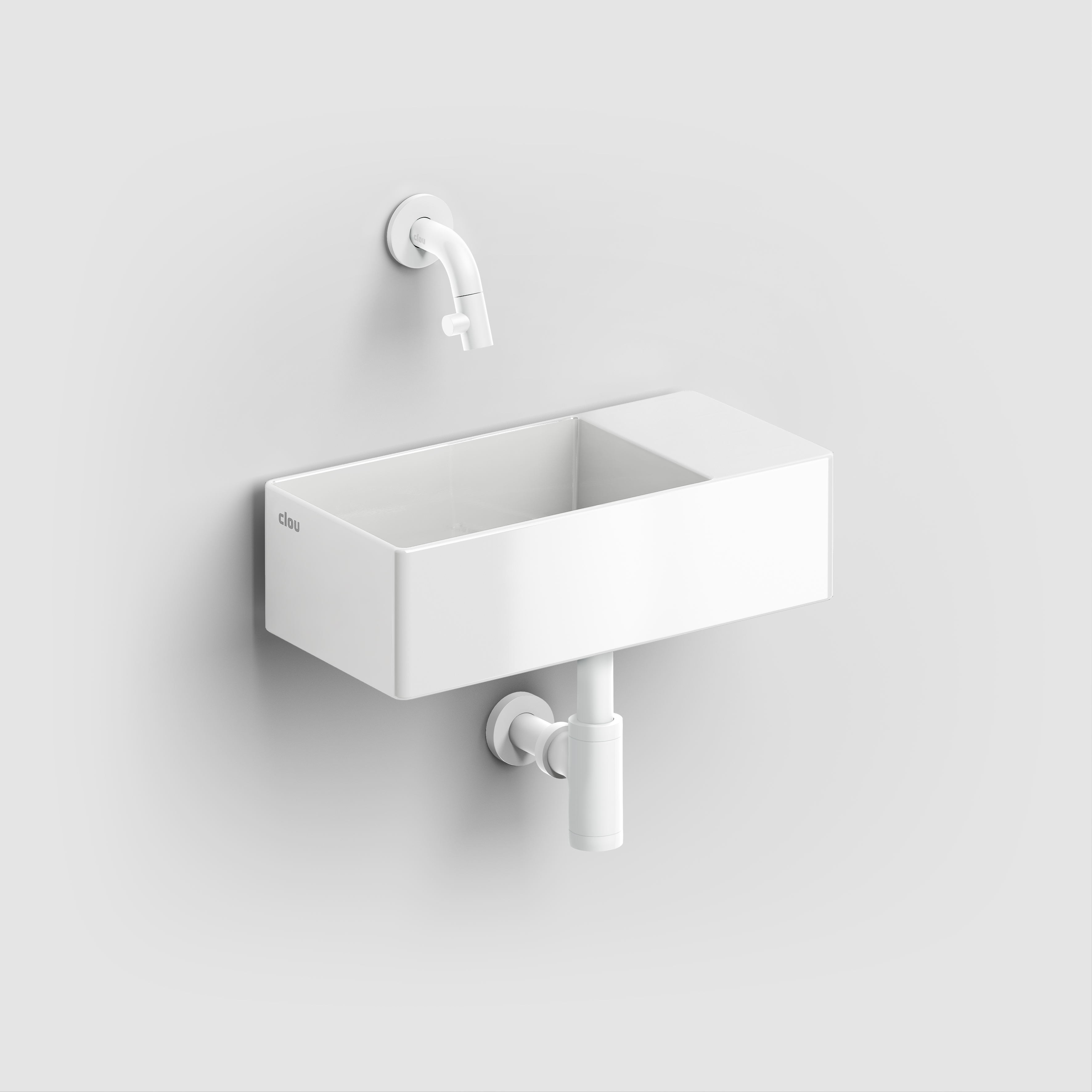 Clou New Flush 3 fontein met voorbewerkt kraangat wit keramiek CL 03.03430